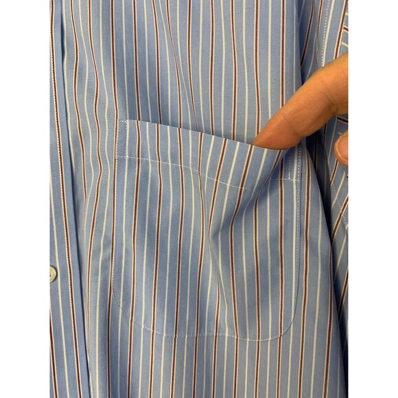 Brooks Brothers Mens Slim Fit Cotton Striped Dress Shirt 17.5 neck L/XL RN10508 - Picture 8 of 8